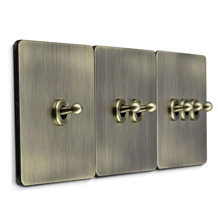 Gold Metal Copper Retro Wall Switch Brass Toggle Switches